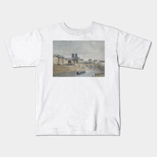 The Quai des Orfevres and the Pont Saint Michel by Jean-Baptiste-Camille Corot Kids T-Shirt